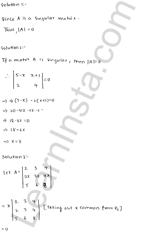 RD Sharma Class 12 Solutions Chapter 6 Determinants VSAQ 1.1