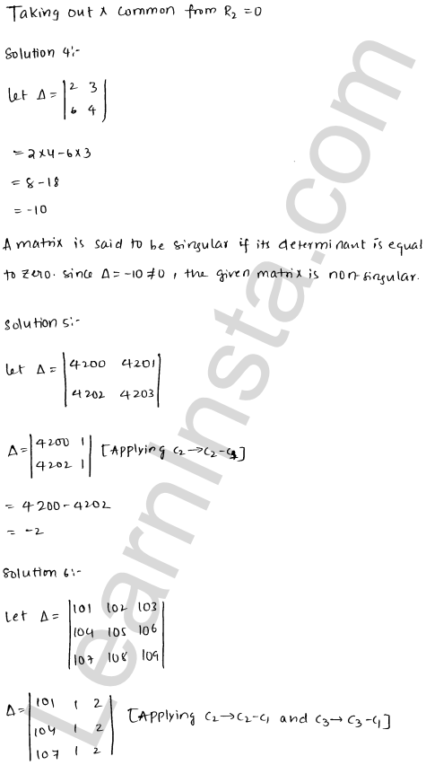 RD Sharma Class 12 Solutions Chapter 6 Determinants VSAQ 1.2