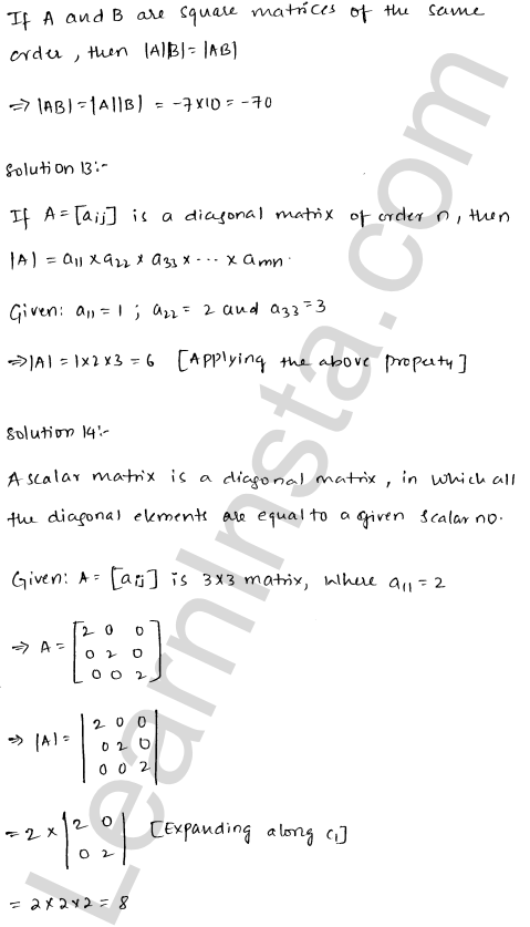 RD Sharma Class 12 Solutions Chapter 6 Determinants VSAQ 1.6