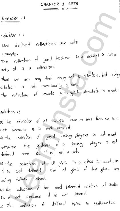 RD Sharma Class 11 Solutions Chapter 1 Sets Ex 1.1 1