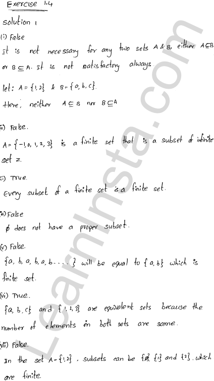 RD Sharma Class 11 Solutions Chapter 1 Sets Ex 1.4 1