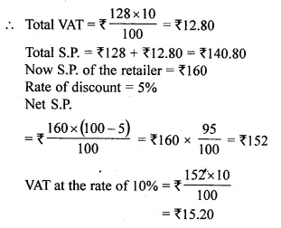 ML Aggarwal Class 10 Solutions for ICSE Maths Chapter 1 Value Added Tax Ex 1 Q11.2