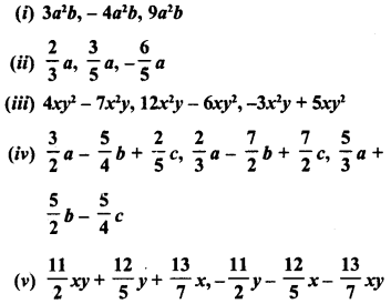 RD Sharma Class 8 Solutions Chapter 6 Algebraic Expressions and Identities Ex 6.2 1