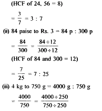 RS Aggarwal Class 6 Solutions Chapter 10 Ratio, Proportion and Unitary Method Ex 10A Q1.1