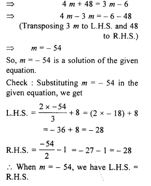 RS Aggarwal Class 6 Solutions Chapter 9 Linear Equations in One Variable Ex 9B Q22.1