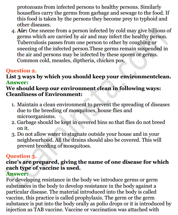 Selina Concise Biology Class 6 ICSE Solutions Chapter 7 Health and Hygiene 10