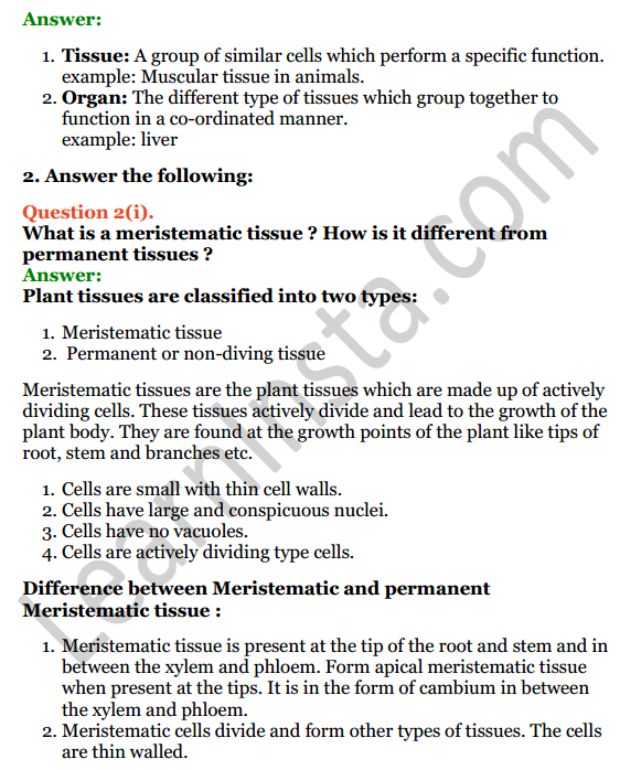 Selina Concise Biology Class 7 ICSE Solutions Chapter 1 Plant And Animal Tissues Selina Concise Biology Class 7 ICSE Solutions Chapter 1 Plant And Animal Tissues