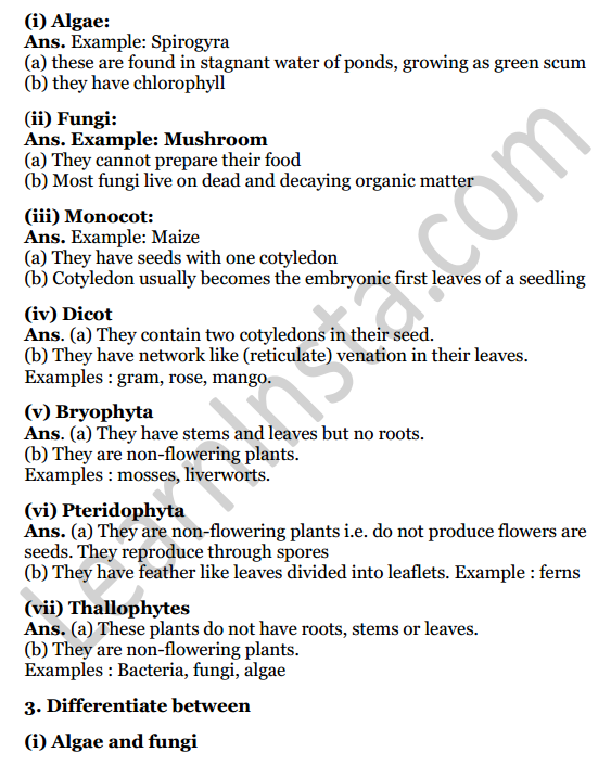 Selina Concise Biology Class 7 ICSE Solutions Chapter 2 Classification of Plants 2