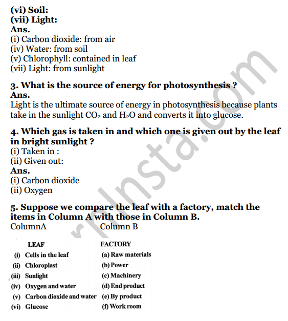 Selina concise biology class 7 icse solutions chapter 4 photosynthesis