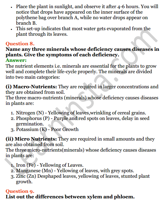 Selina Concise Biology Class 8 ICSE Solutions Chapter 1 Transportation in Plants 16