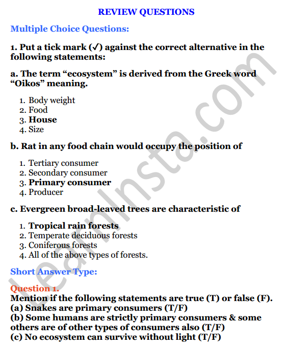 Selina Concise Biology Class 8 ICSE Solutions Chapter 4 Ecosystems 1
