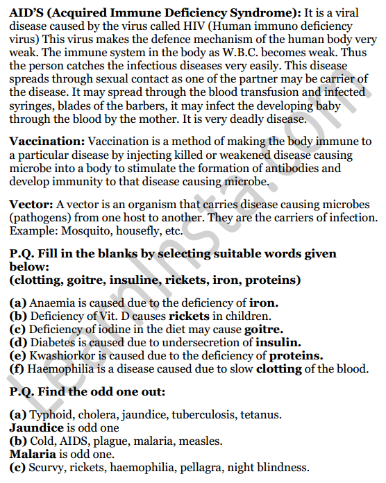 Selina Concise Biology Class 8 ICSE Solutions Chapter 8 Diseases and First Aid 7