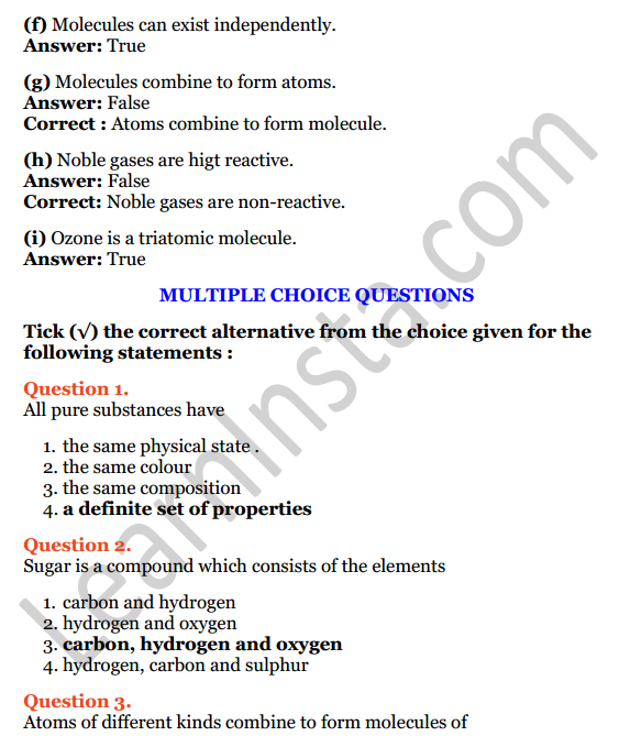 Selina Concise Chemistry Class 6 ICSE Solutions Chapter 4 Elements, Compounds, Symbols And Formulae 14