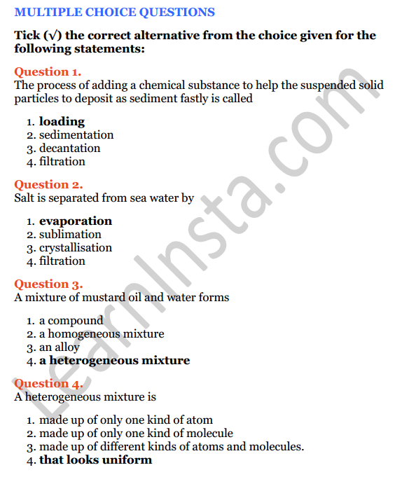 Selina Concise Chemistry Class 6 ICSE Solutions Chapter 5 Pure Substances and Mixtures; Separation of Mixtures 11
