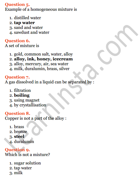 Selina Concise Chemistry Class 6 ICSE Solutions Chapter 5 Pure Substances and Mixtures; Separation of Mixtures 12