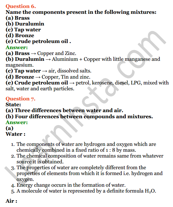 Selina Concise Chemistry Class 6 ICSE Solutions Chapter 5 Pure Substances and Mixtures; Separation of Mixtures 4