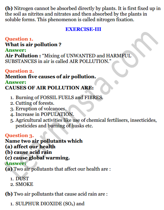 Selina Concise Chemistry Class 6 ICSE Solutions Chapter 6 Air and Atmosphere 10