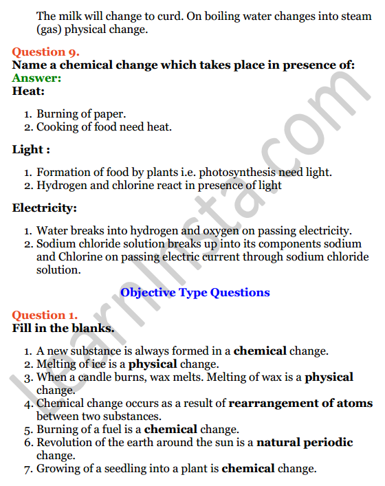 Selina Concise Chemistry Class 7 ICSE Solutions Chapter 2 Physical and Chemical Changes 5