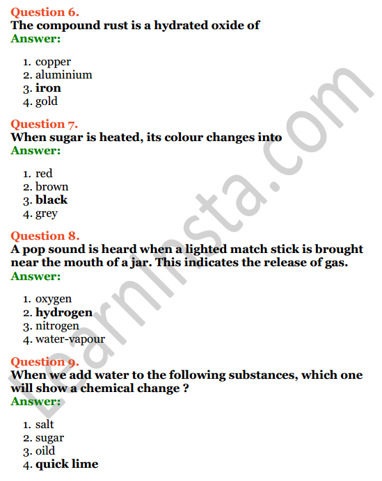 Selina Concise Chemistry Class 7 ICSE Solutions Chapter 2 Physical and Chemical Changes 9