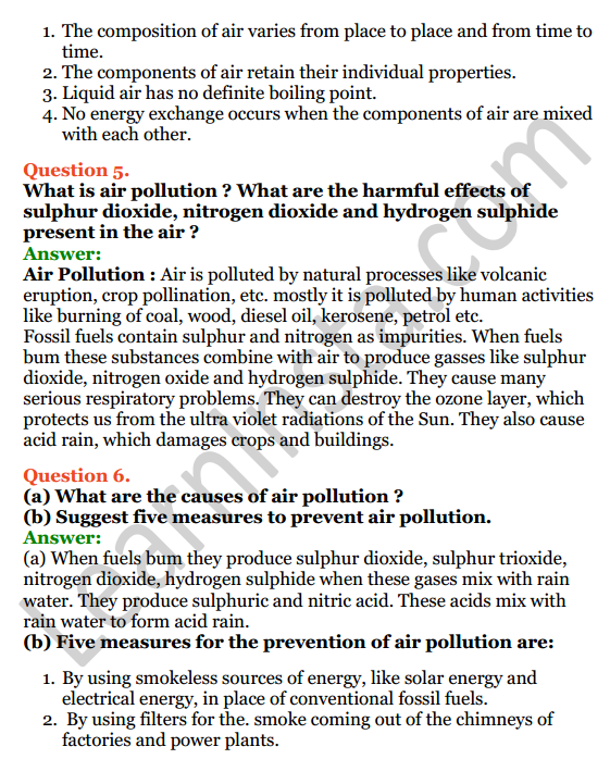 Selina Concise Chemistry Class 7 ICSE Solutions Chapter 7 Air and