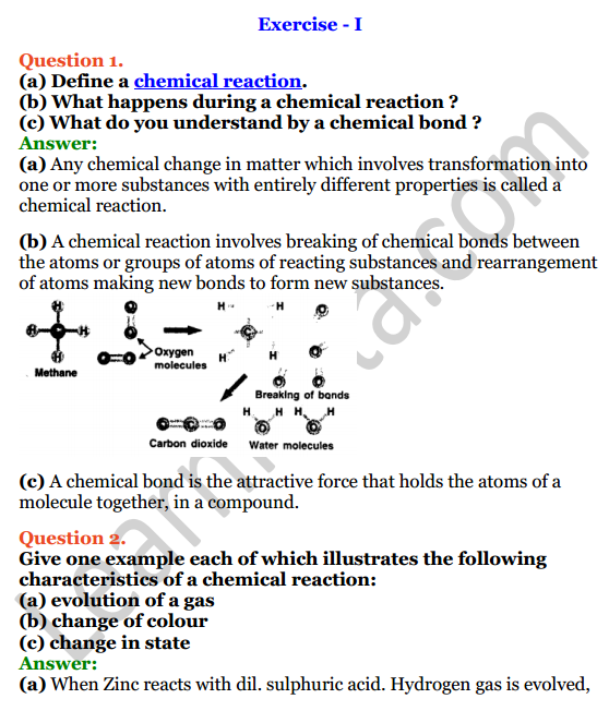 Selina Concise Chemistry Class 8 ICSE Solutions Chapter 6 Chemical Reactions 1