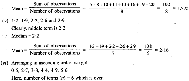 Selina Concise Mathematics Class 6 ICSE Solutions Chapter 34 Mean and Median Ex 34B 14