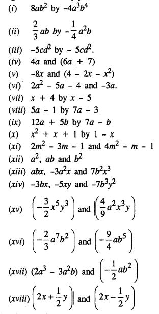 Selina Concise Mathematics Class 8 ICSE Solutions Chapter 11 Algebraic Expressions (Including Operations on Algebraic Expressions) Ex 11C Q1