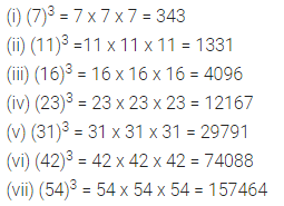 Selina Concise Mathematics Class 8 ICSE Solutions Chapter 4 Cubes and Cube-Roots (Including use of tables for natural numbers) Ex 4A 1