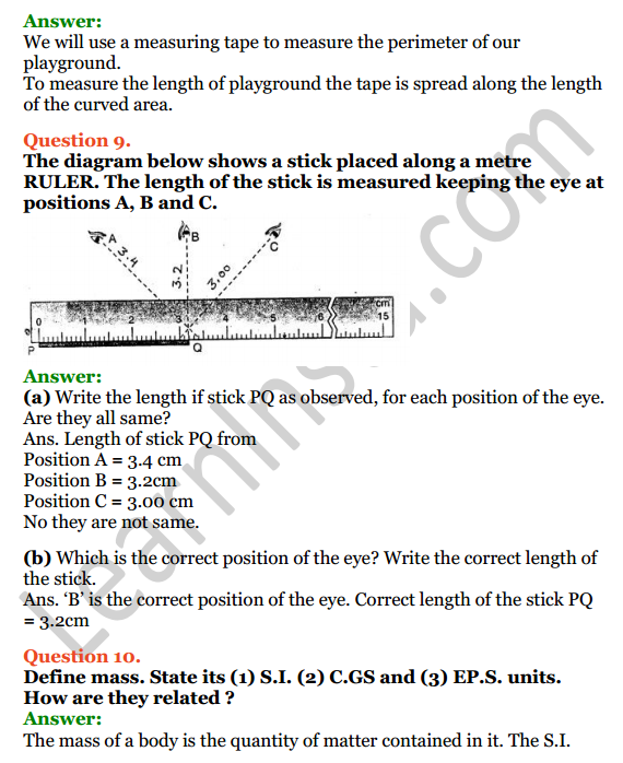 Selina Concise Physics Class 6 ICSE Solutions Chapter 2 Physical Quantities and Measurement 8