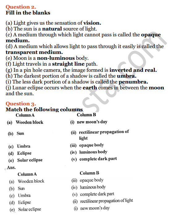 Selina Concise Physics Class 6 ICSE Solutions Chapter 5 Light 2