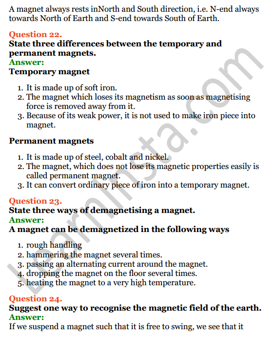 Selina Concise Physics Class 6 ICSE Solutions Chapter 6 Magnetism 12