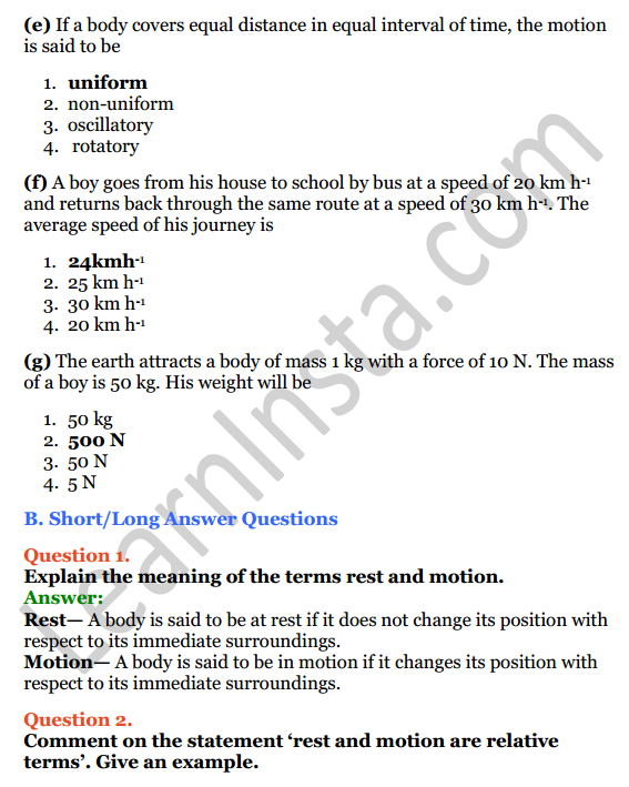 Selina Concise Physics Class 7 ICSE Solutions Chapter 2 Motion 6