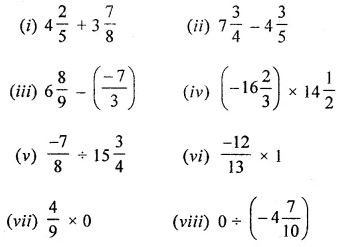 ML Aggarwal Class 8 Solutions for ICSE Maths Chapter 1 Rational Numbers Check Your Progress 1