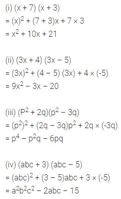 ML Aggarwal Class 8 Solutions for ICSE Maths Chapter 10 Algebraic Expressions and Identities Ex 10.5 10