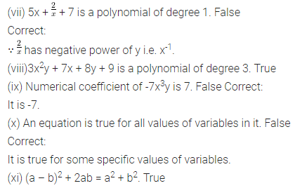 ML Aggarwal Class 8 Solutions for ICSE Maths Chapter 10 Algebraic Expressions and Identities Objective Type Questions 3
