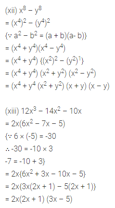 ML Aggarwal Class 8 Solutions for ICSE Maths Chapter 11 Factorisation Check Your Progress 5