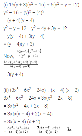 ML Aggarwal Class 8 Solutions for ICSE Maths Chapter 11 Factorisation Check Your Progress 8