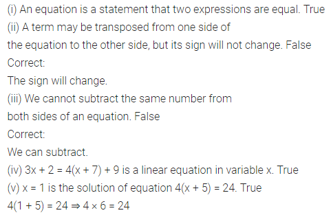 ML Aggarwal Class 8 Solutions for ICSE Maths Chapter 12 Linear Equations and Inequalities in one Variable Objective Type Questions 2