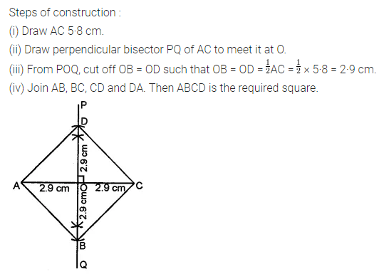 ML Aggarwal Class 8 Solutions for ICSE Maths Chapter 14 Constructions of Quadrilaterals Check Your Progress 12