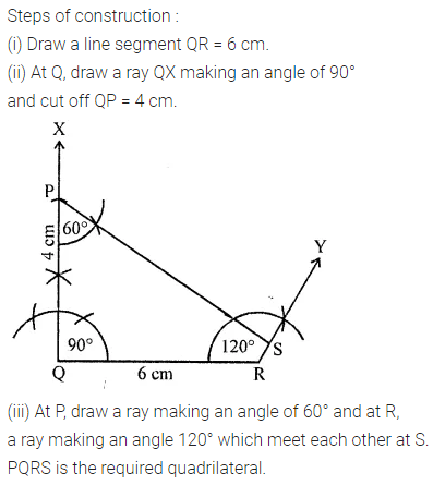 ML Aggarwal Class 8 Solutions for ICSE Maths Chapter 14 Constructions of Quadrilaterals Ex 14.1 6