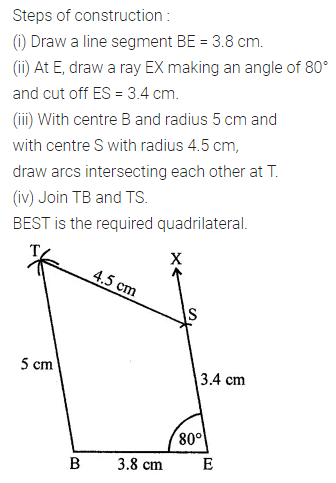 ML Aggarwal Class 8 Solutions for ICSE Maths Chapter 14 Constructions of Quadrilaterals Ex 14.1 9