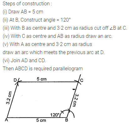 ML Aggarwal Class 8 Solutions for ICSE Maths Chapter 14 Constructions of Quadrilaterals Ex 14.2 1