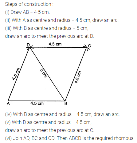 ML Aggarwal Class 8 Solutions for ICSE Maths Chapter 14 Constructions of Quadrilaterals Ex 14.2 10