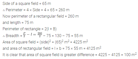 ML Aggarwal Class 8 Solutions for ICSE Maths Chapter 18 Mensuration Check Your Progress 1