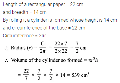 ML Aggarwal Class 8 Solutions for ICSE Maths Chapter 18 Mensuration Check Your Progress 16