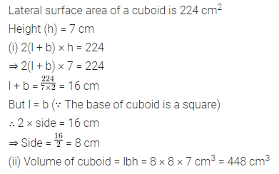 ML Aggarwal Class 8 Solutions for ICSE Maths Chapter 18 Mensuration Check Your Progress 18