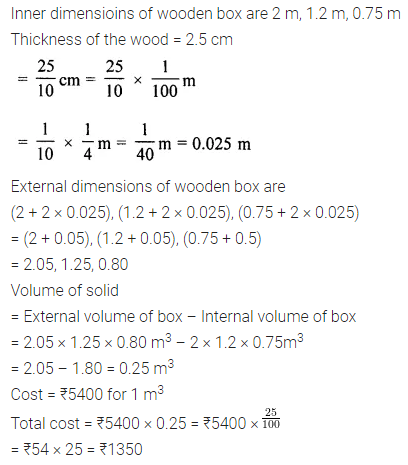 ML Aggarwal Class 8 Solutions for ICSE Maths Chapter 18 Mensuration Check Your Progress 19