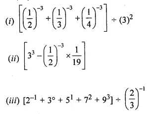 ML Aggarwal Class 8 Solutions for ICSE Maths Chapter 2 Exponents and Powers Check Your Progress 3