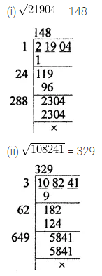 ML Aggarwal Class 8 Solutions for ICSE Maths Chapter 3 Squares and Square Roots Check Your Progress 11