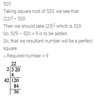 ML Aggarwal Class 8 Solutions for ICSE Maths Chapter 3 Squares and Square Roots Check Your Progress 17